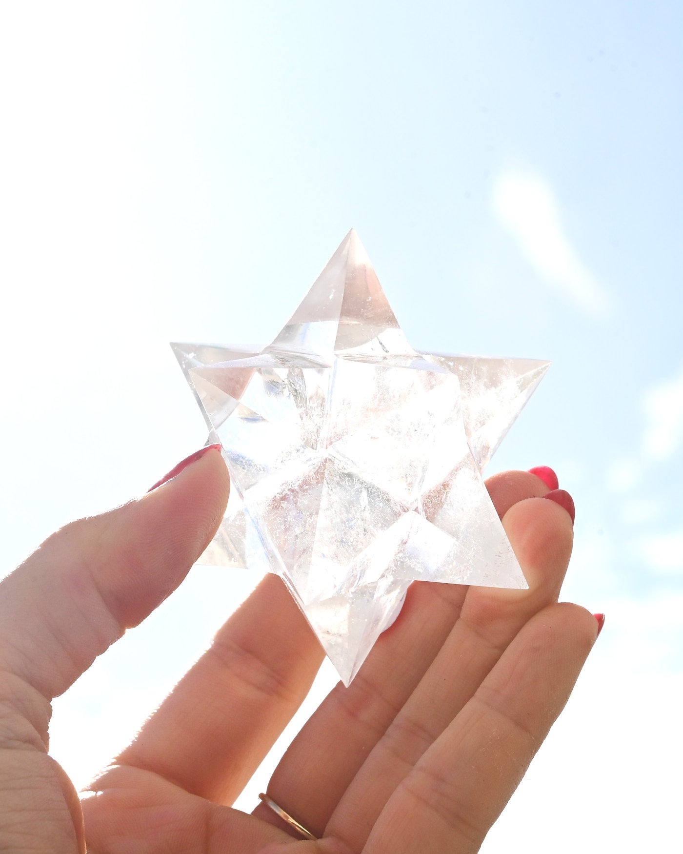 Clear Quartz Merkaba Star