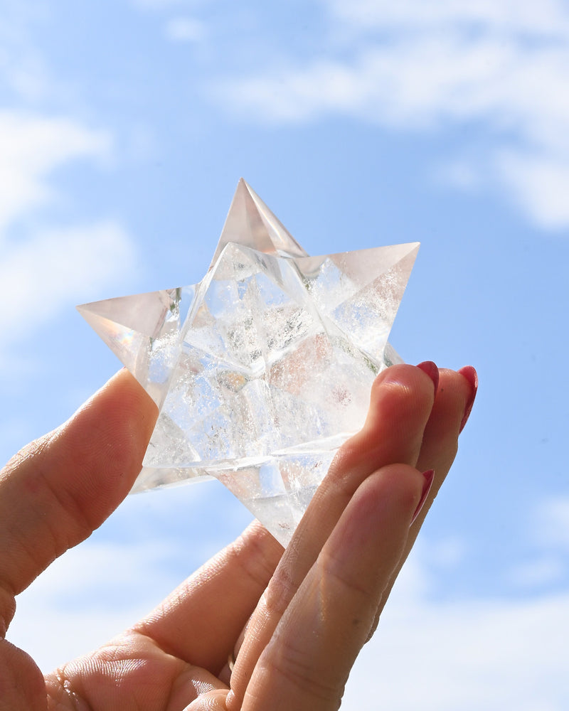 Clear Quartz Merkaba Star