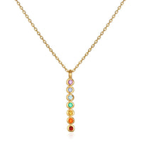 Multi Stone Chakra Stick Necklace