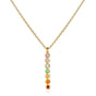 Multi Stone Chakra Stick Necklace — 18kt Gold