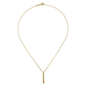 Multi Stone Chakra Stick Necklace 7 Gemstones 18kt Gold - Image 2 - Crystals.com
