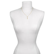 Multi Stone Chakra Stick Necklace 7 Gemstones 18kt Gold - Image 3 - Crystals.com