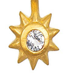 White Topaz Sun Pendant Necklace 18kt Gold - Image 4 - Crystals.com
