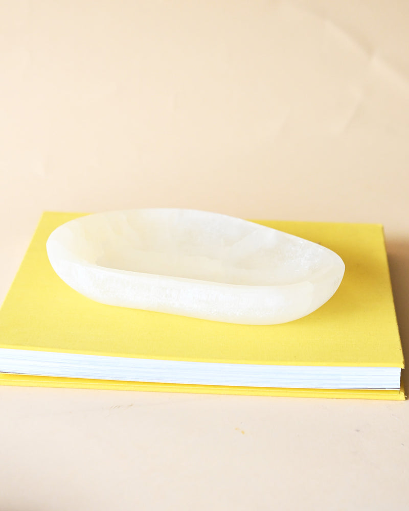 Selenite Oval Bowl 10in