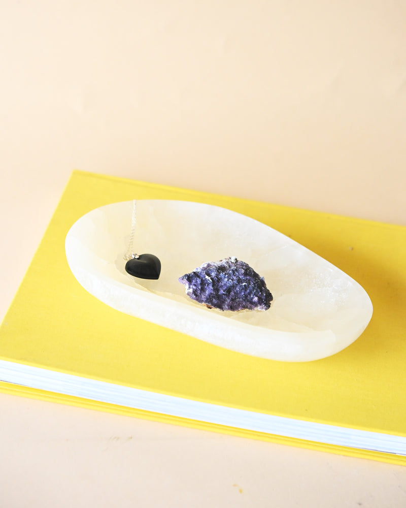 Selenite Oval Bowl 10in