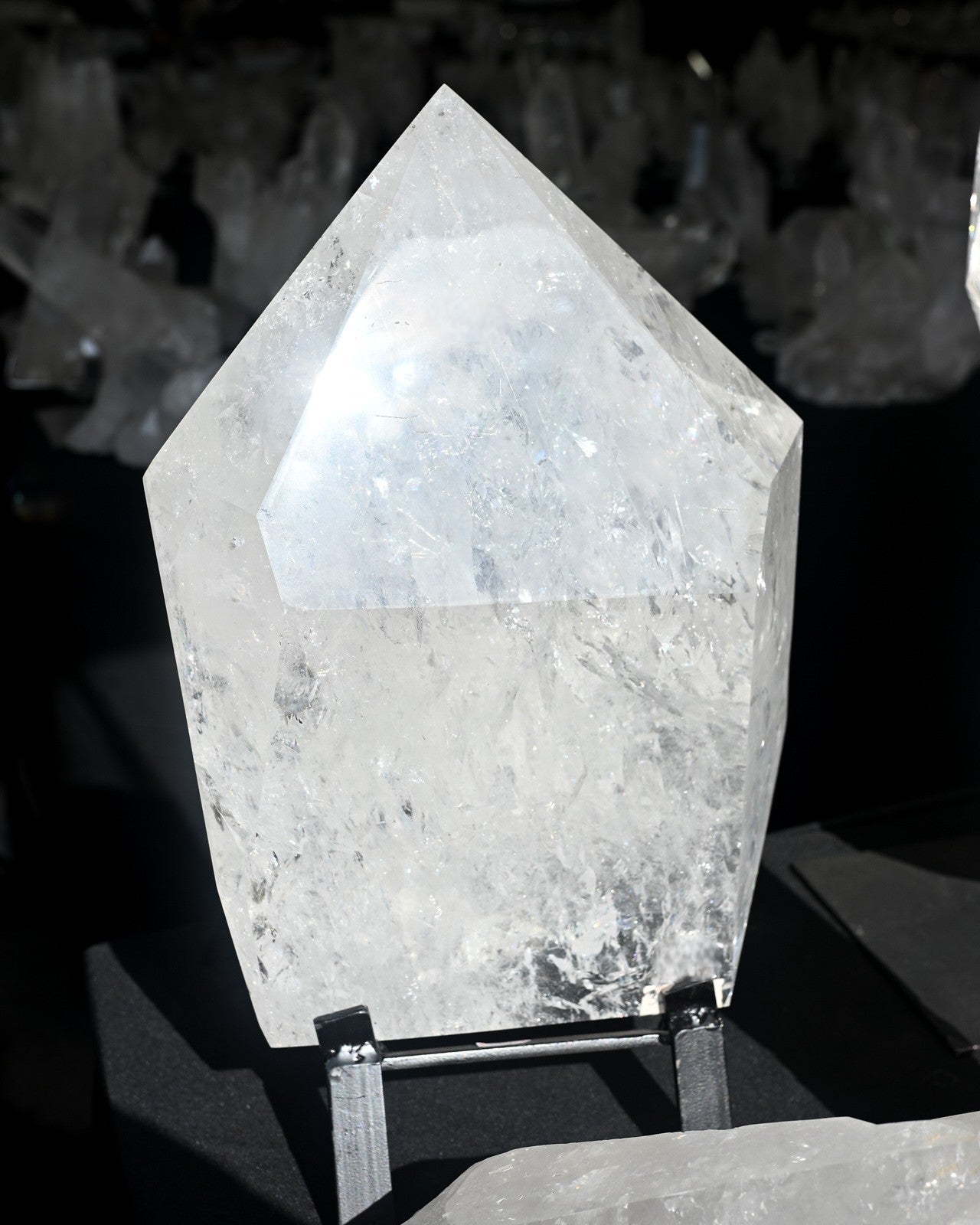 Massive Clear Quartz Point on Stand