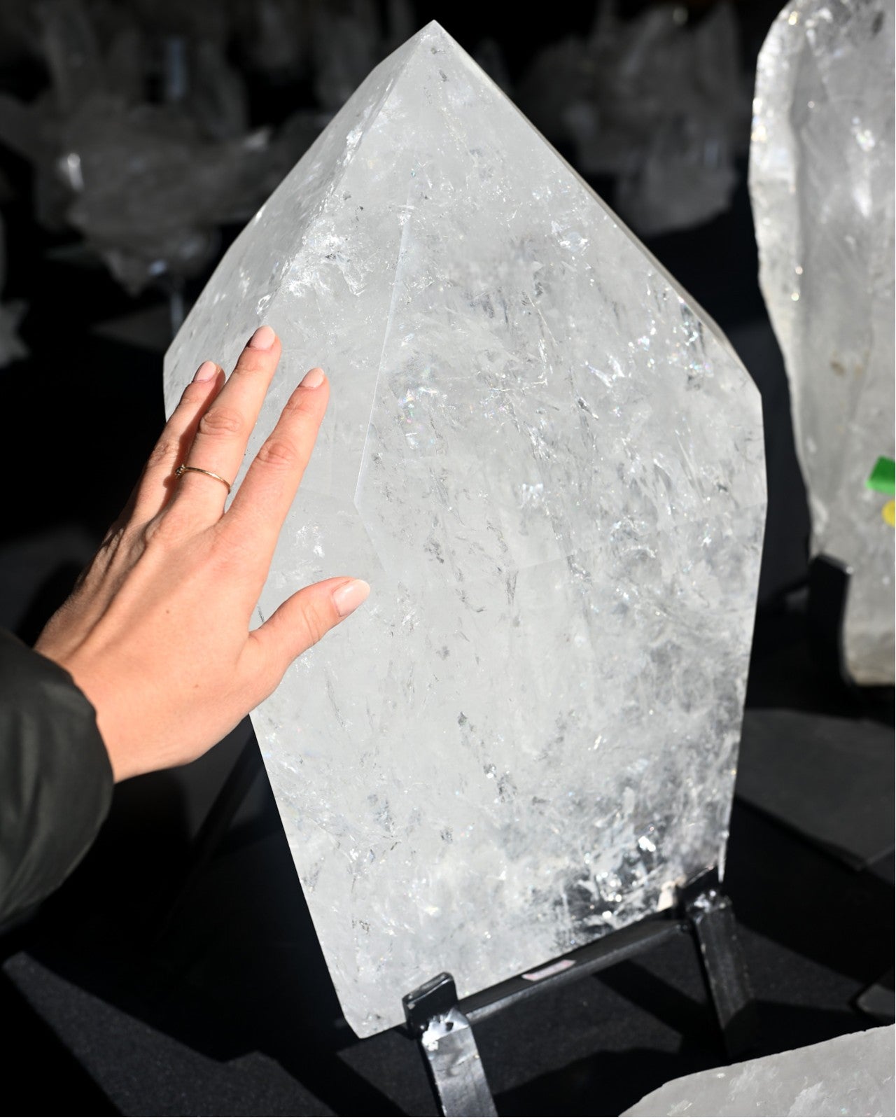 Massive Clear Quartz Point on Stand