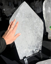 Massive Clear Quartz Point on Stand