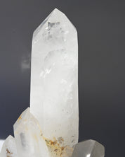 Museum grade 28lb Statement Clear Quartz Multi-Point Cluster on Rotating Stand
