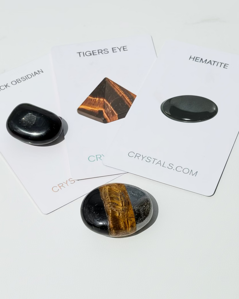 Triple Protection Palm - Hematite / Tiger Eye / Obsidian