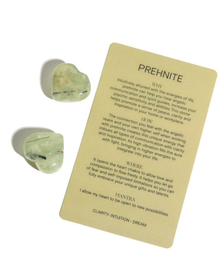 Prehnite Crystal Heart Duo — Prehnite crystal specimen