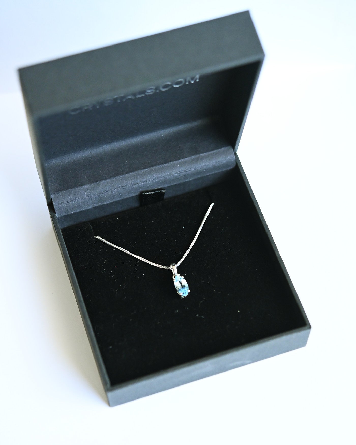 Blue Topaz Pendant in Crystals.com gift box
