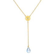 Throat Chakra Lariat Necklace 18kt Gold - Crystals.com