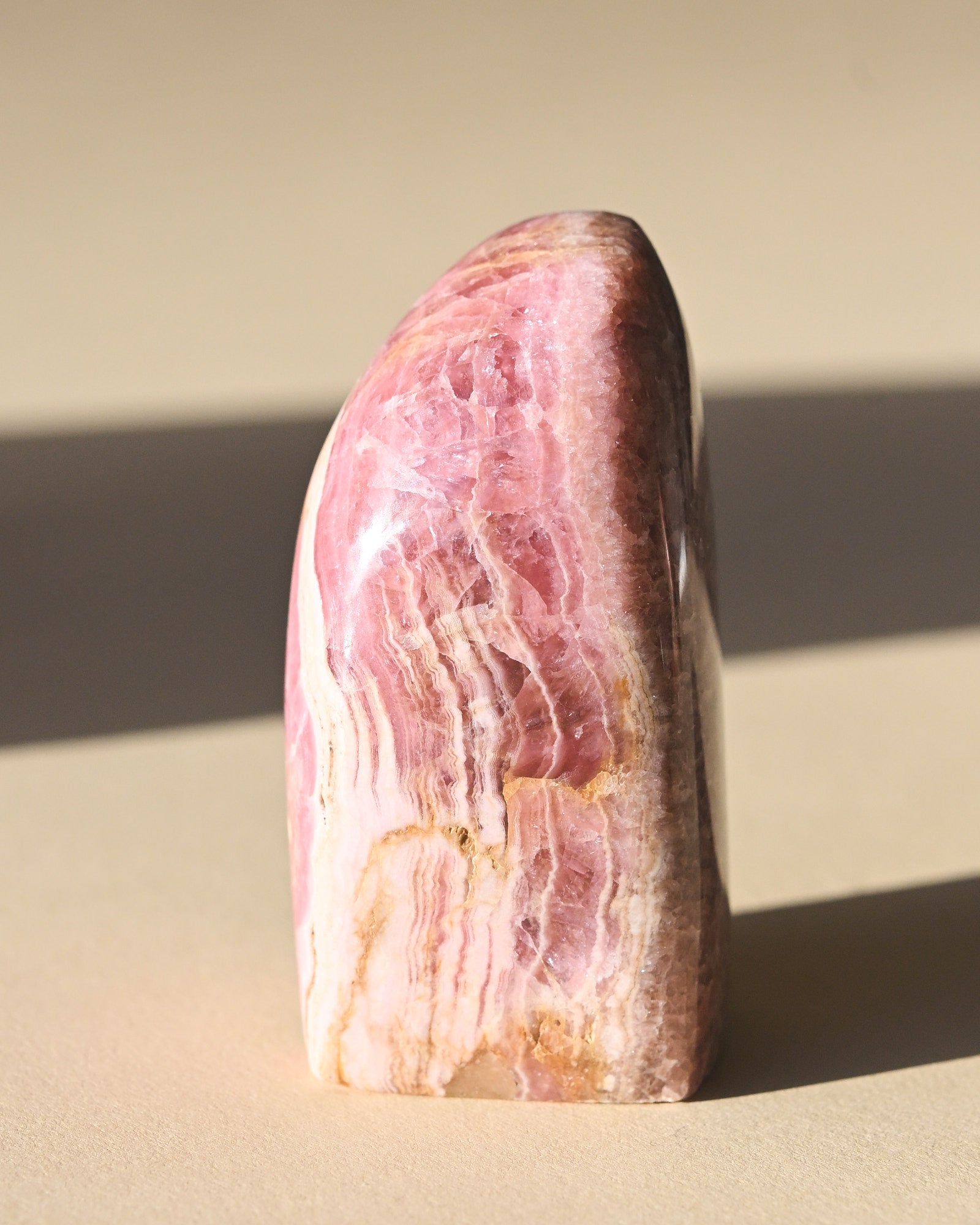 Rhodochrosite Polished Freeform - pyrite crystal freeform sculpture for sale at Crystals.com