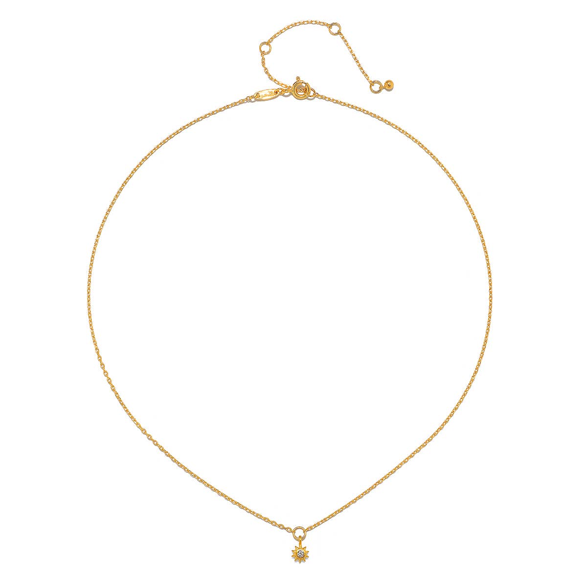 White Topaz Sun Pendant Necklace 18kt Gold - Image 2 - Crystals.com