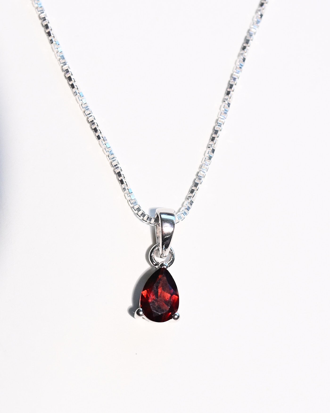 Garnet sterling silver necklace styled