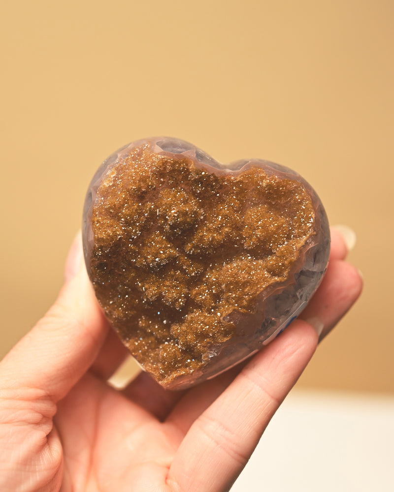 Pink Amethyst Druzy Heart
