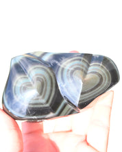 Rainbow Obsidian Double Heart 4in