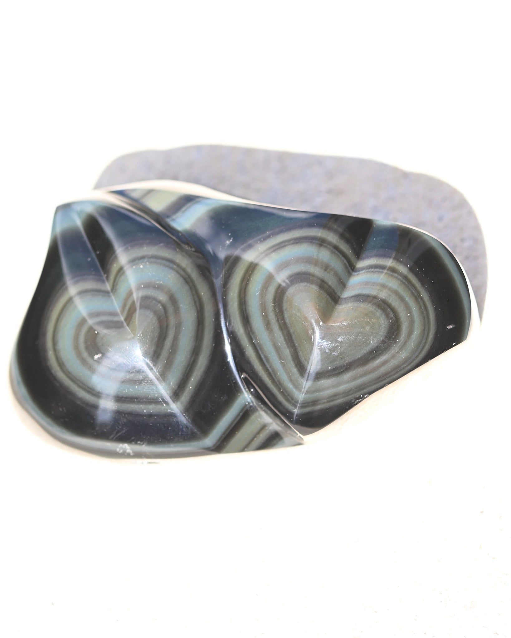 Rainbow Obsidian Double Heart 4in