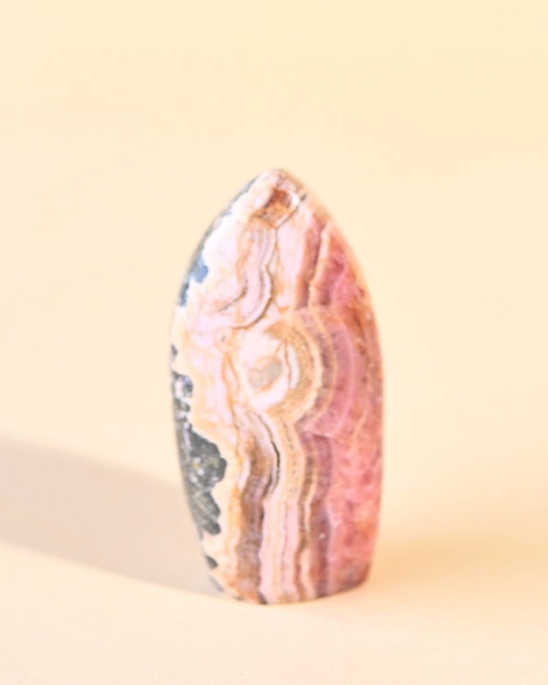 Rhodochrosite Freeform – Pink Banded Sculpture