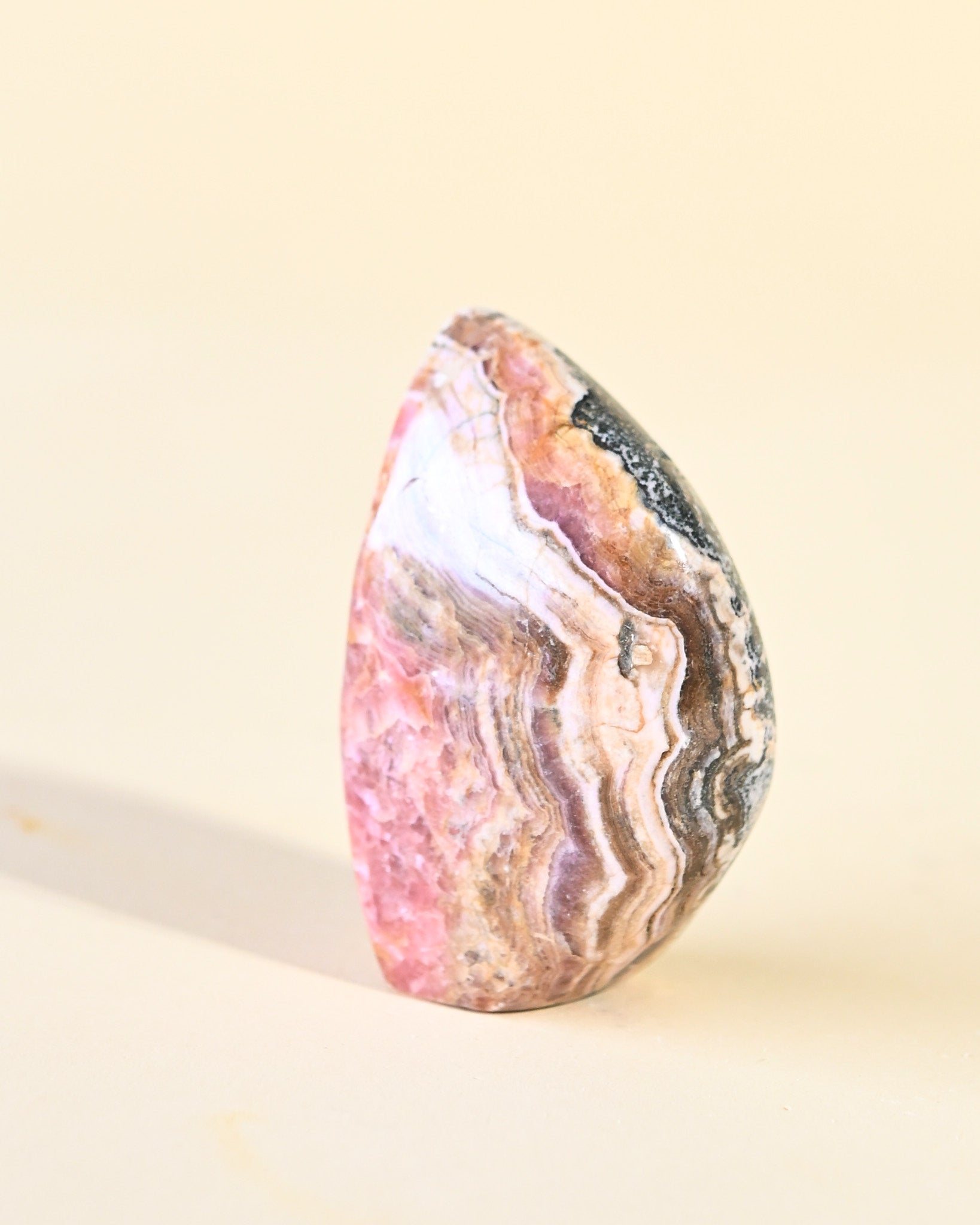 Rhodochrosite Freeform – Pink Banded Sculpture
