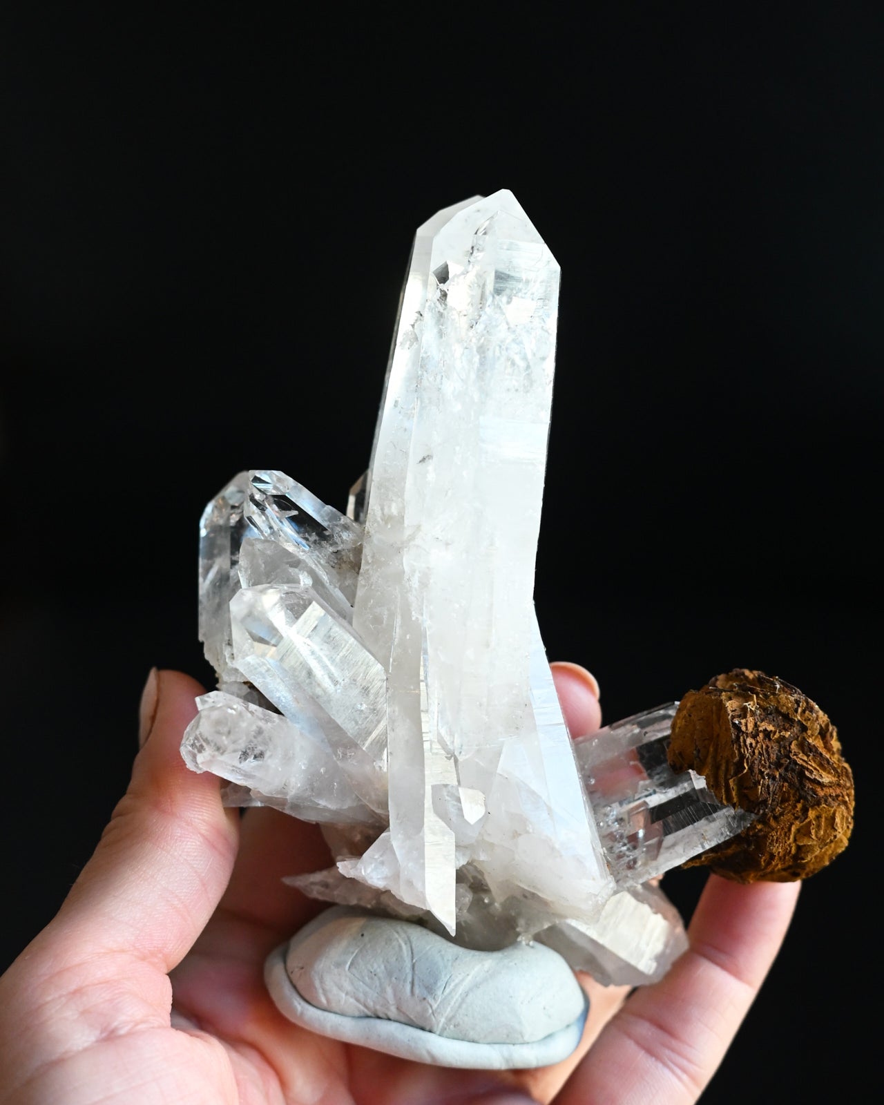Twin Lemurian Quartz w Siderite