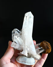 Twin Lemurian Quartz w Siderite