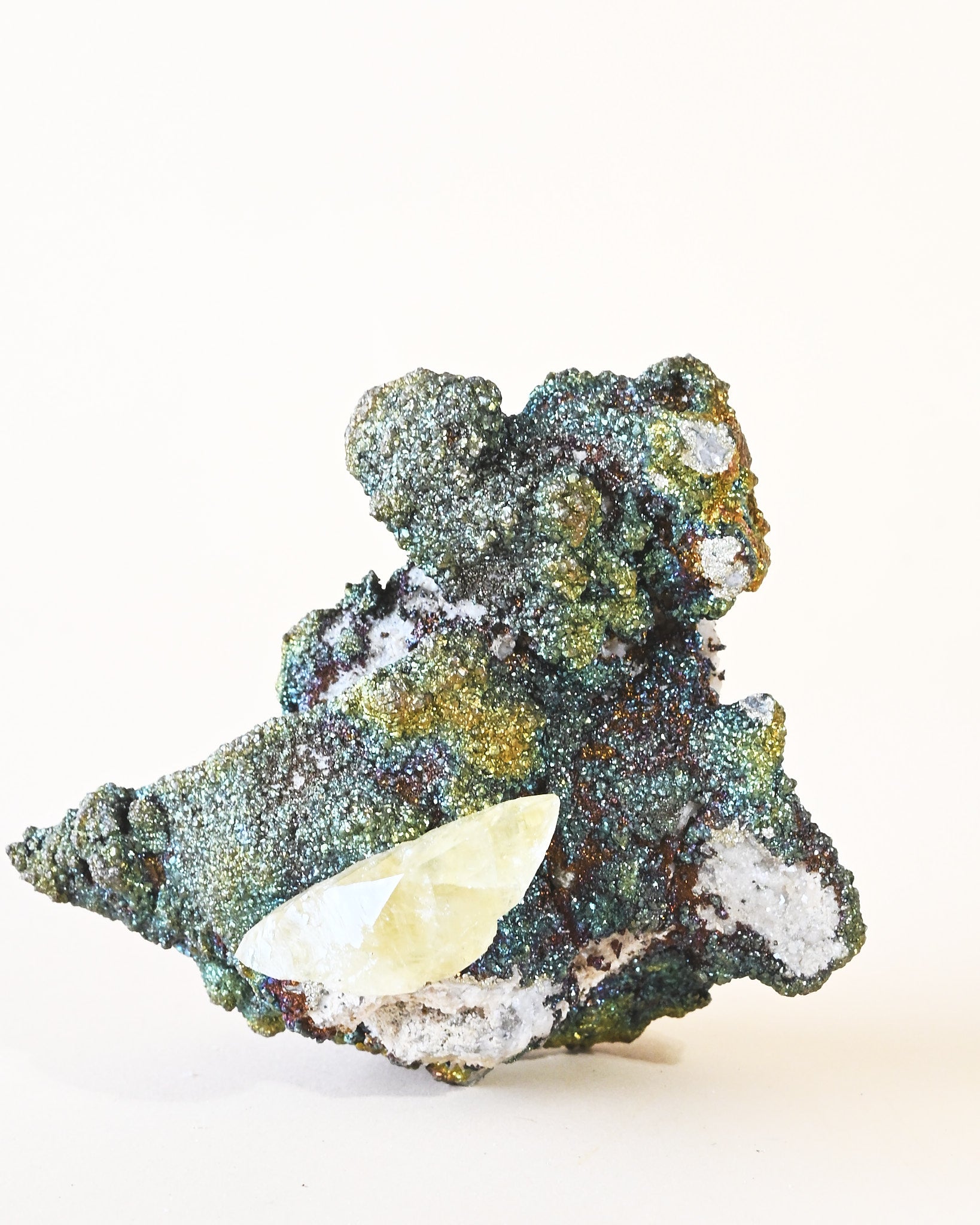 Rare Dragon Scale Calcite with Iridescent Chalcopyrite | Sweetwater Mine