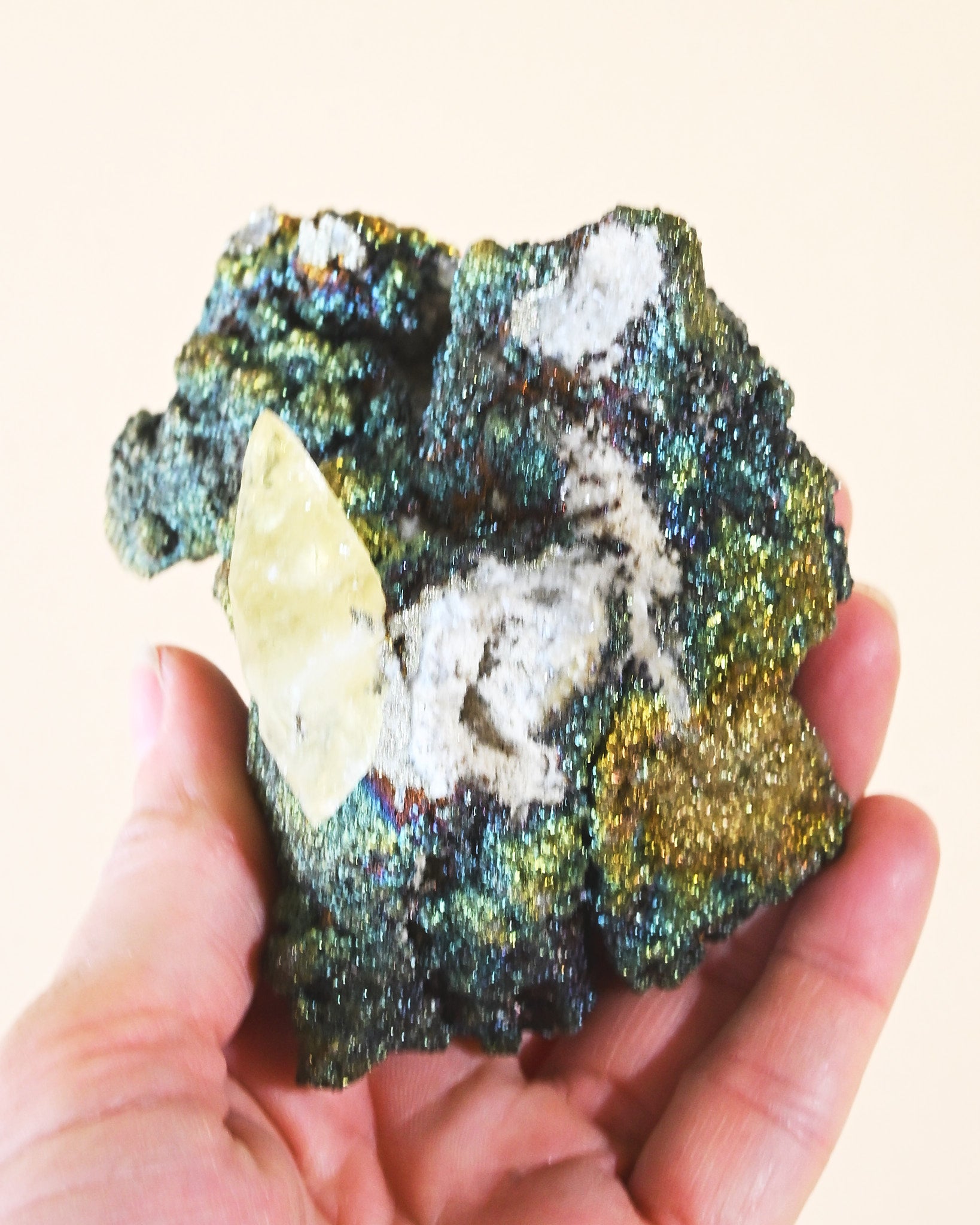 Rare Dragon Scale Calcite with Iridescent Chalcopyrite | Sweetwater Mine