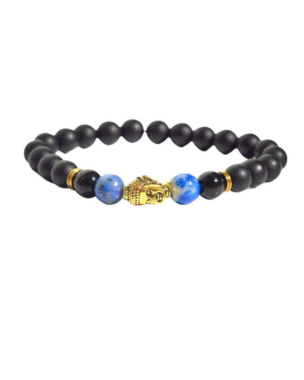 Buddha Stone w/ Lapis + Obsidian — Obsidian crystal specimen