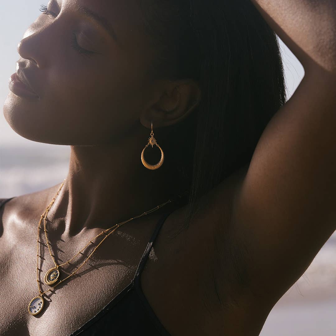Stellar Sisterhood Moonstone Hoops