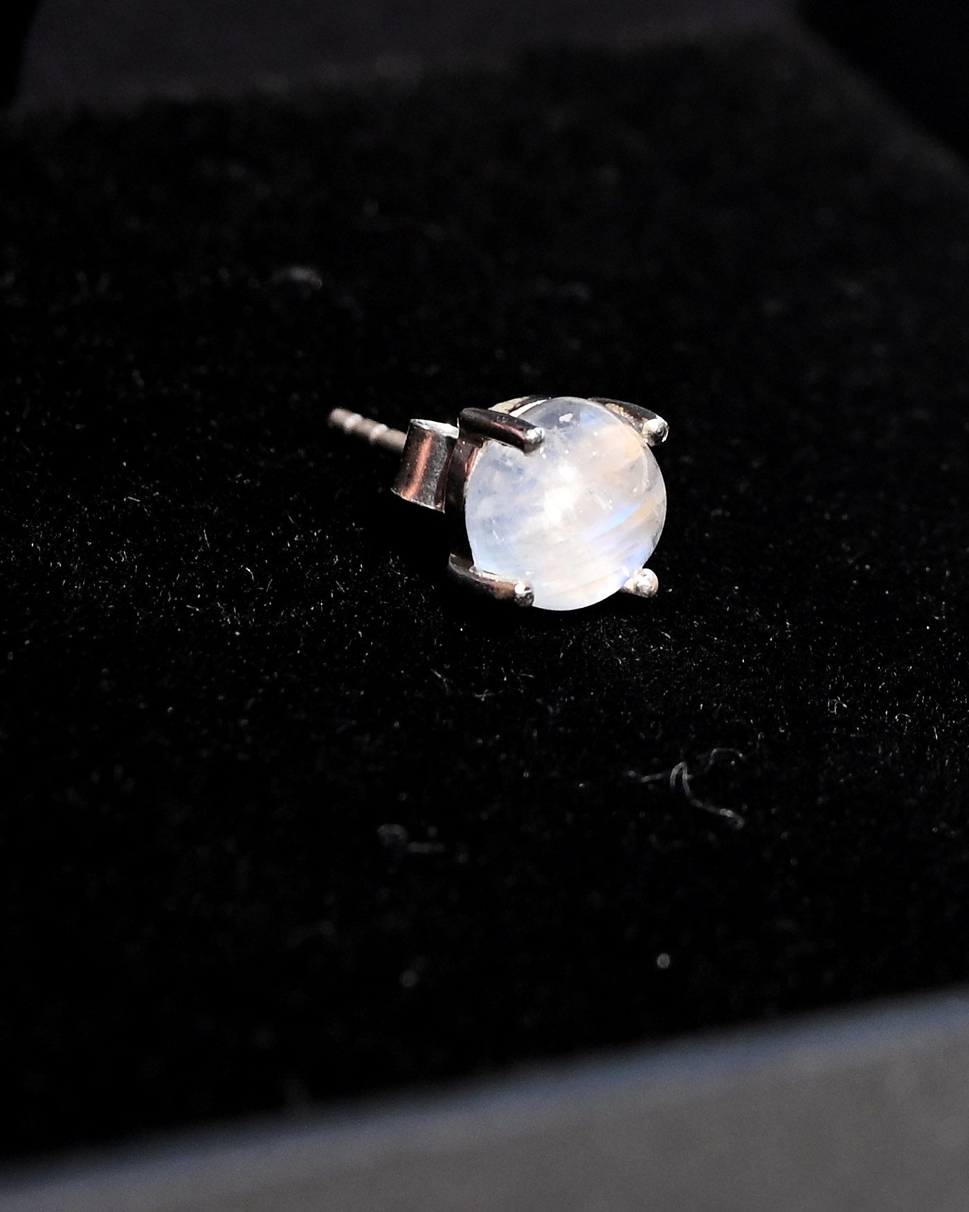 June birthstone moonstone earrings close-up