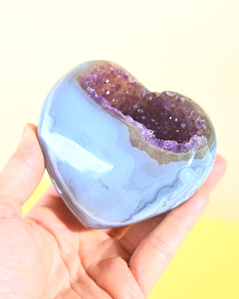 Amethyst Geode Heart 3.5in