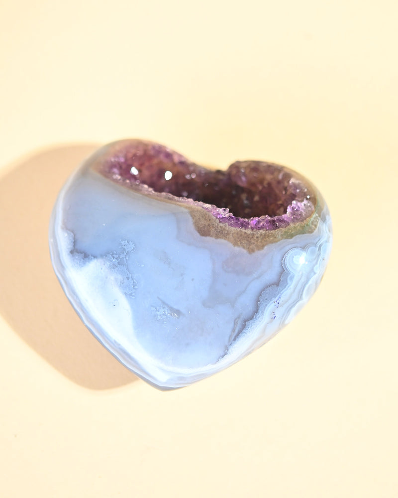 Amethyst Geode Heart 3.5in