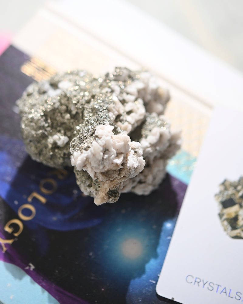Pyrite and Calcite Cluster 1.3lbs #682