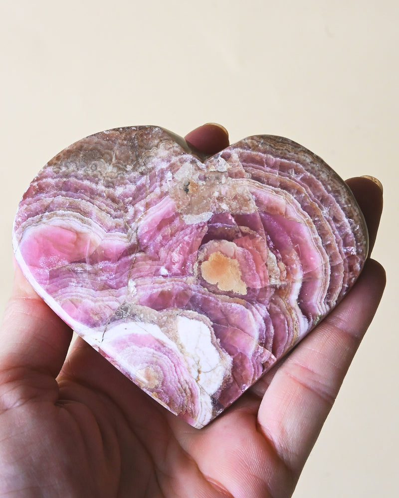 Rhodochrosite Heart