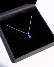 Natural tanzanite sterling silver pendant detail