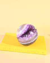 Amethyst Geode Sphere 9lbs - natural amethyst crystal sphere scale view
