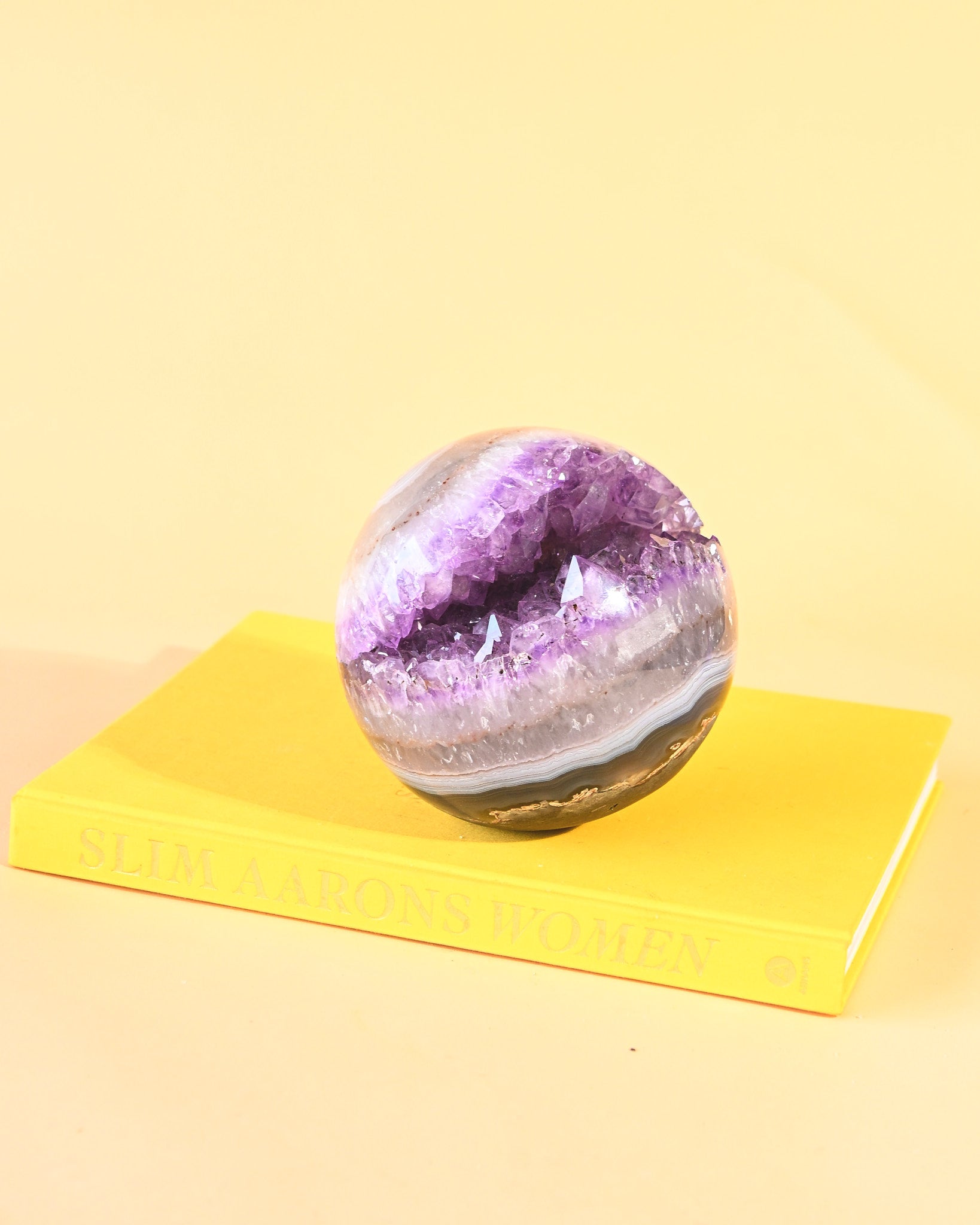 Amethyst Geode Sphere 9lbs - natural amethyst crystal sphere in natural light