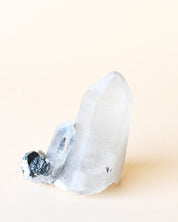 Hyalite Opal on Feldspar with Schorl - natural opal crystal rough natural view 7