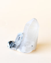 Hyalite Opal on Feldspar with Schorl - natural opal crystal rough natural styled in home