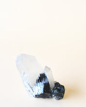 Hyalite Opal on Feldspar with Schorl - natural opal crystal rough natural view 9