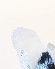 Hyalite Opal on Feldspar with Schorl - natural opal crystal rough natural view 10