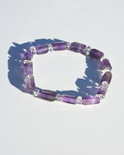 Amethyst and Herkimer Diamond Bracelet