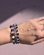 Herkimer Diamond and Raw Black Tourmaline Bracelet - Image 2