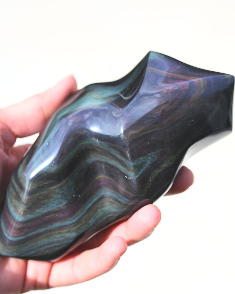 Rainbow Obsidian Abstract Freeform 4in