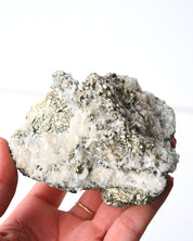 Pyrite and Quartz Crystal Cluster 4in
