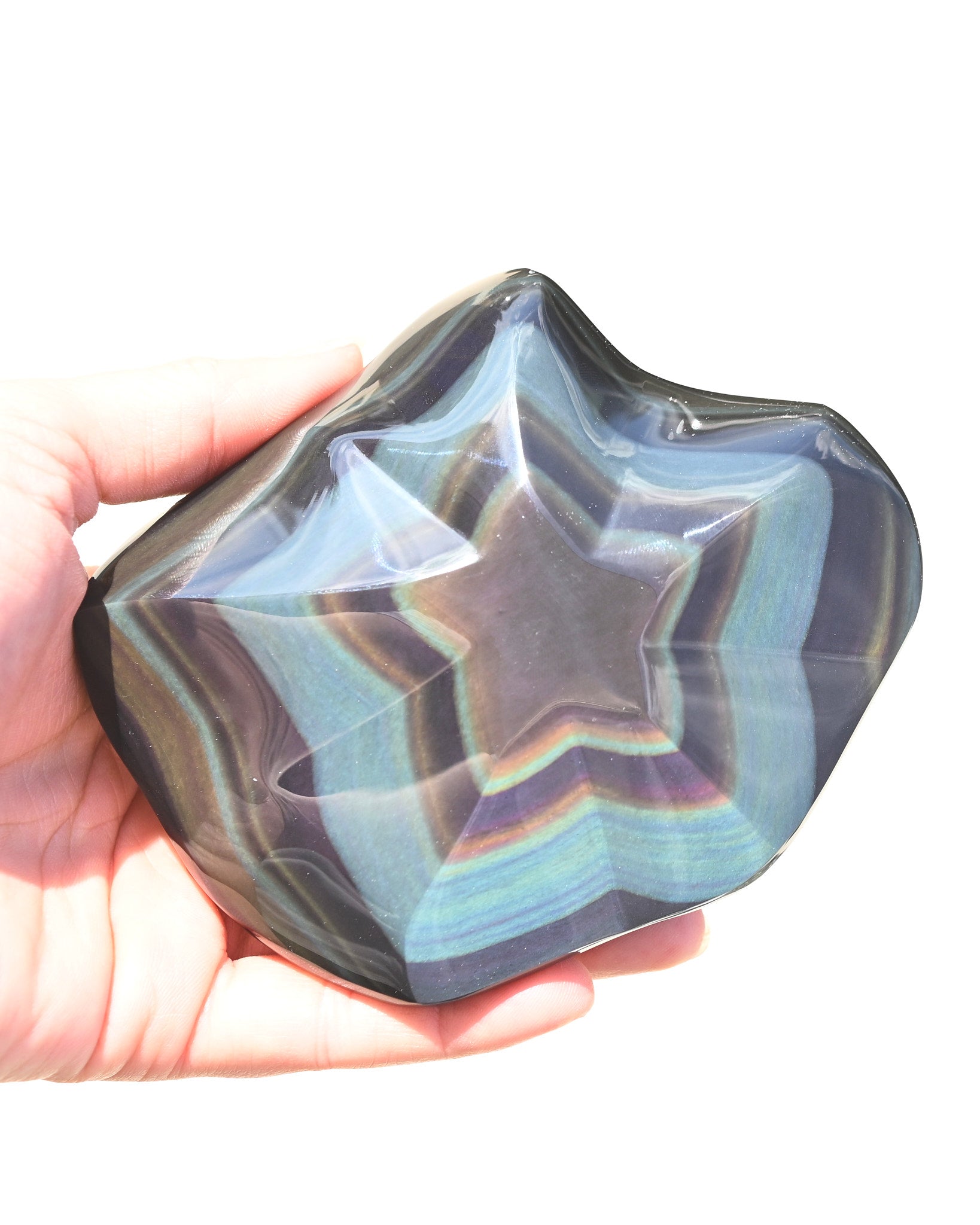 Rainbow Obsidian Star Freeform 5in