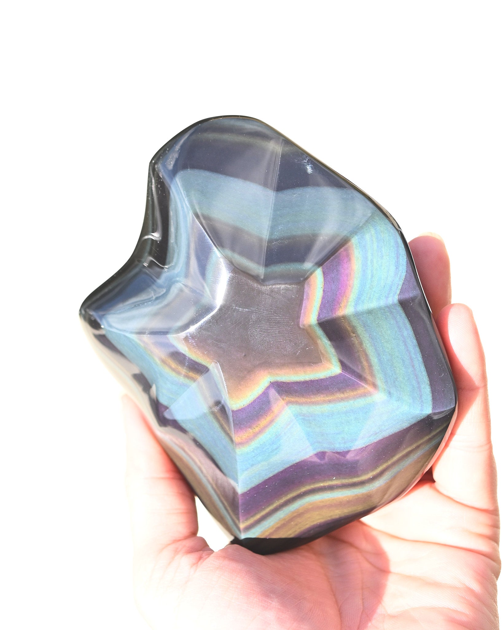 Rainbow Obsidian Star Freeform 5in