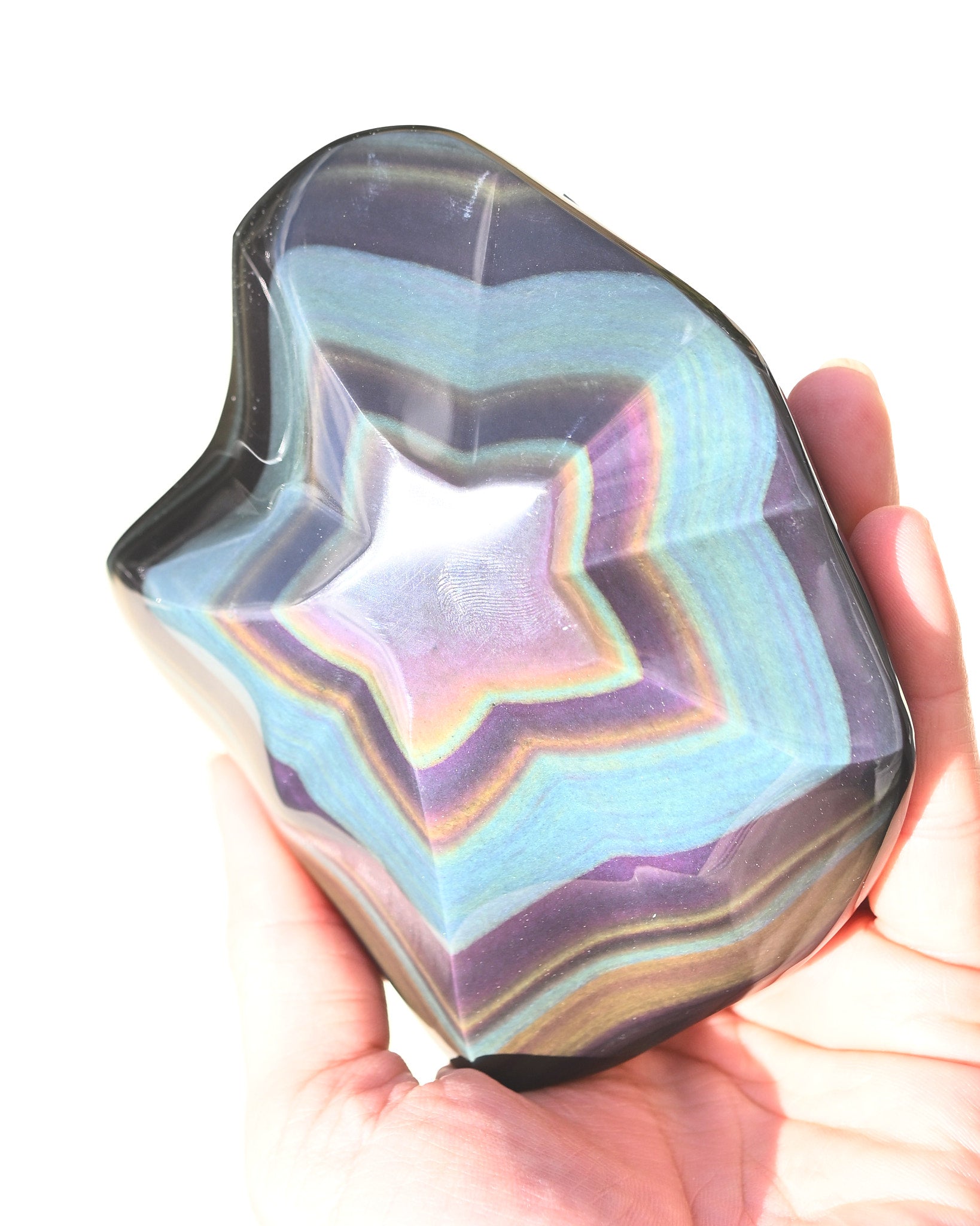Rainbow Obsidian Star Freeform 5in